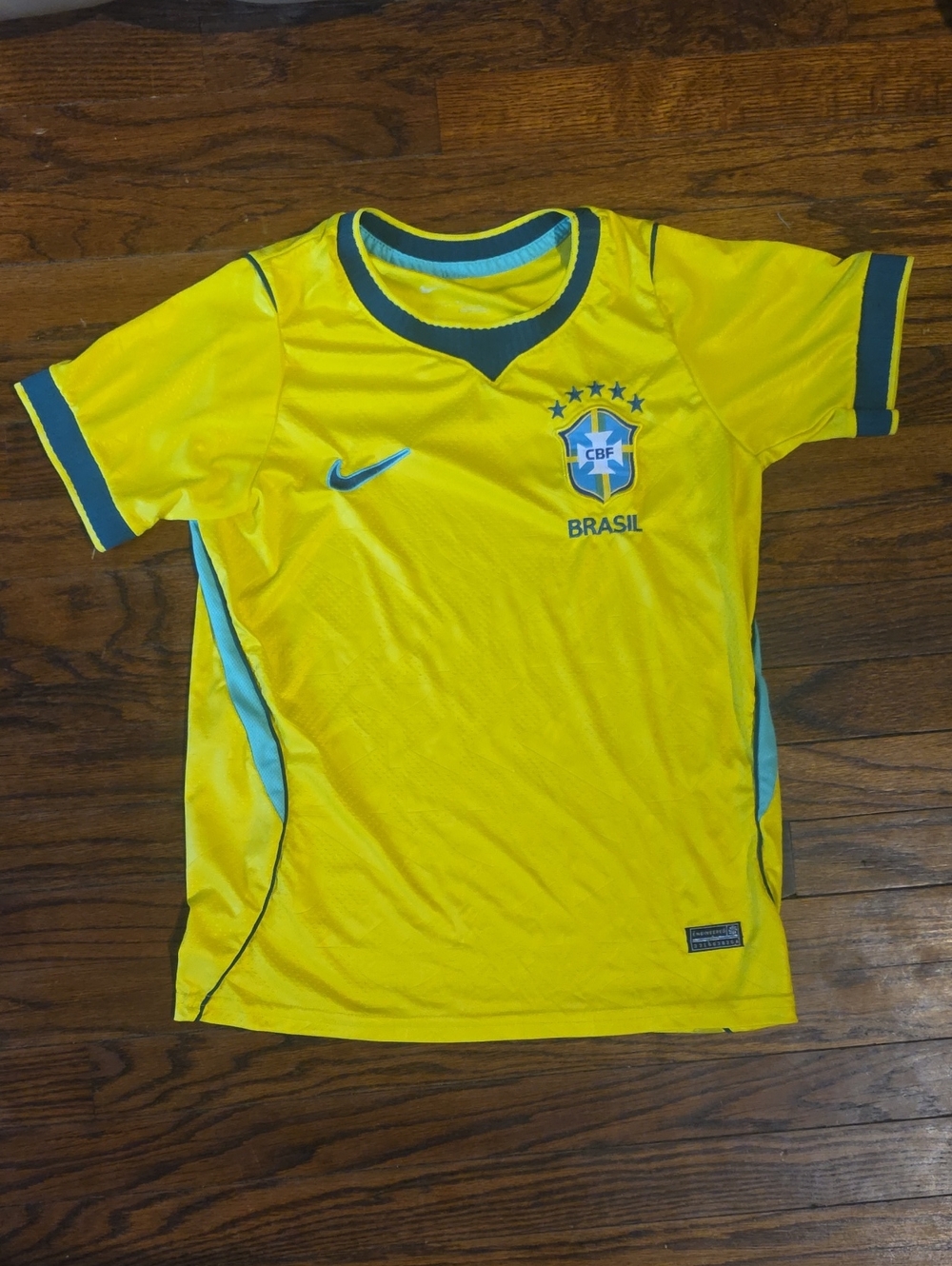Nike Brazil Kids Soccer Jersey with Teal Accents